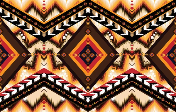 Ikat Geometrisk Folklore Ornament Tribal Etnisk Vektor Tekstur Problemfri Stribet – Stock-vektor
