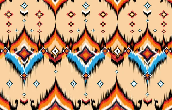 Ethnisch Abstrakter Hintergrund Nahtlos Stammes Volksstickereien Einheimischen Ikat Stoffen Aztekischer — Stockvektor
