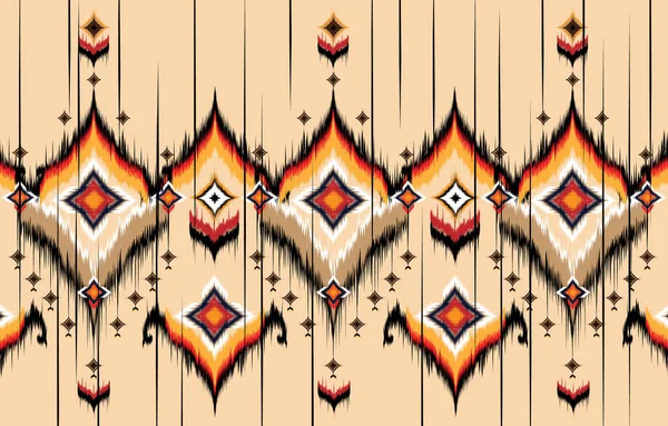 Геометрический Орнамент Иката Племенная Векторная Текстура Бесшовный Полосатый Узор Ацтекском — стоковый вектор