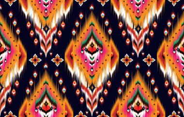 Doğulu etnik desensiz geleneksel arka plan Halı, duvar kağıdı, giysi, ambalaj, batik, kumaş, Vektör illüstrasyon nakış tarzı.