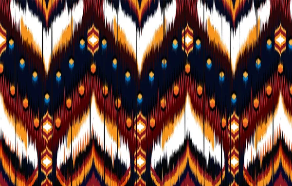 Ikat Индийский Бесшовный Дизайн Шаблона Ткани Текстиля Меценат Мольде Вектор — стоковый вектор