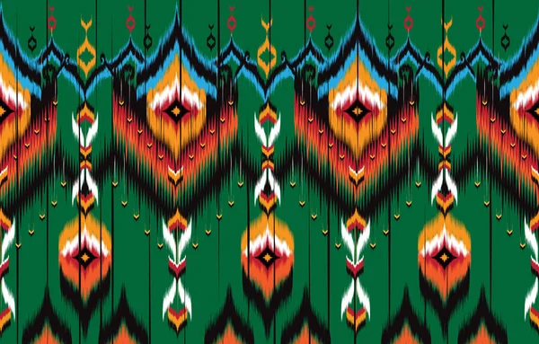 Ikat Indio Diseño Patrón Sin Costura Para Textiles Tela Molde — Vector de stock