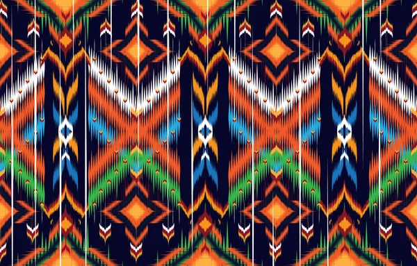 Ikat Indio Diseño Patrón Sin Costura Para Textiles Tela Molde — Vector de stock