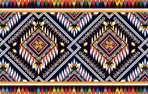 Geométrica Étnica Oriental Ikat Patrón Tradicional Diseño Fondo Alfombra Papel — Vector de stock