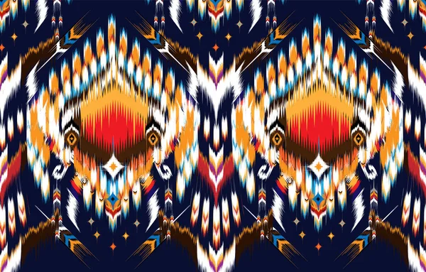 Broderie Ikat Etnic Geometric Tribal Oriental Tradițional Design Colier Pentru — Vector de stoc