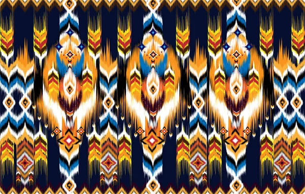 Formación Étnica Abstracta Sin Costuras Tribal Bordado Popular Tejido Ikat — Vector de stock