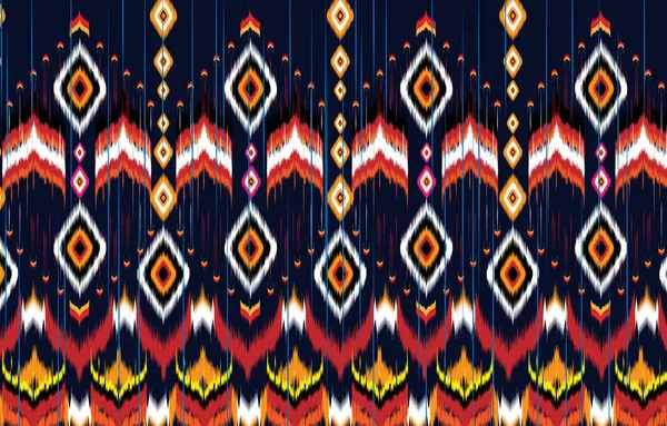 Етнічний Абстрактний Фон Безшовна Племінній Народній Вишивці Рідній Ікатовій Тканині — стоковий вектор