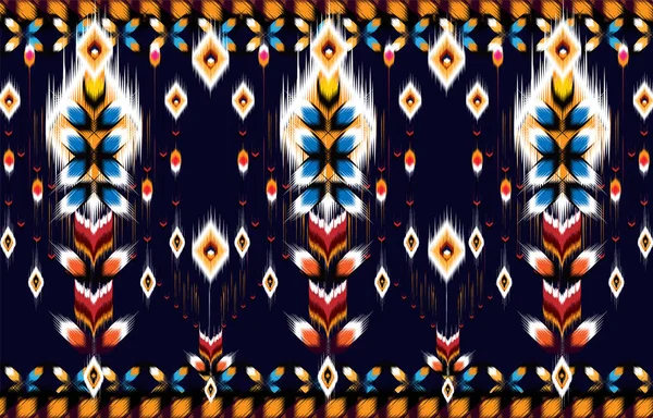 Этнический Абстрактный Фон Бесшовные Племенной Народной Вышивке Ткани Иката Геометрический — стоковый вектор