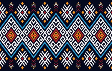 Kusursuz desenli Kabile Sanatı Ikat Ogee geleneksel mavi ve beyaz renklerde Ikat Ogee Ogee Kusursuz Arkaplan Örnekleri