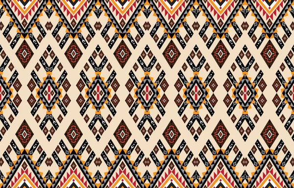 Motif Sans Couture Tribal Art Ikat Ogee Dans Les Couleurs — Image vectorielle