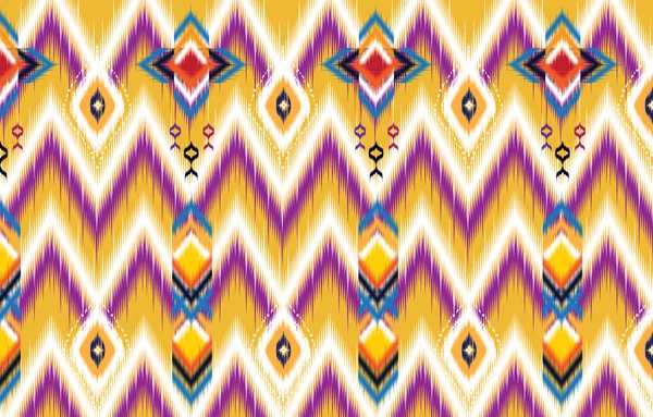 Ikat Indische Naadloze Patroon Ontwerp Voor Textiel Molde Patroonabstracts Azteekse — Stockvector