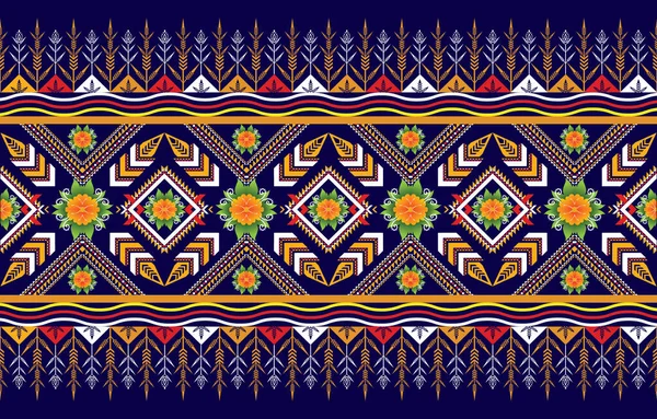 カーペット バティック ファブリック ベクトルイラスト刺繍スタイルのための東洋の民族シームレスパターン伝統的な背景デザイン — ストックベクタ