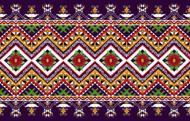 Etnik soyut arka plan. Kabilesel, folklorik nakış, yerli kumaşı. Aztek geometrik sanat süsü baskısı. Halı, duvar kağıdı, giysi, ambalaj, tekstil, doku, dekoratif için tasarım