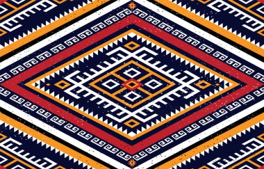 Kabile vektör süslemesi. Kusursuz Afrika modeli. Sembollü etnik halı. Aztek tarzı. Fayanslarda geometrik mozaik, majolika. Eski bir iç mekan. Modern halı. Tekstil üzerine coğrafi baskı. Kente Kumaşı.