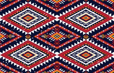 Kabile vektör süslemesi. Kusursuz Afrika modeli. Sembollü etnik halı. Aztek tarzı. Fayanslarda geometrik mozaik, majolika. Eski bir iç mekan. Modern halı. Tekstil üzerine coğrafi baskı. Kente Kumaşı.