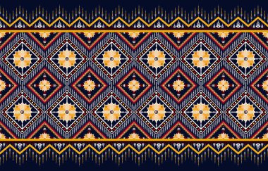 Geometrik etnik doğulu geleneksel tasarım arka plan, halı, duvar kağıdı, giysi, ambalaj, Batik, kumaş, Vektör illüstrasyon nakış tarzı.