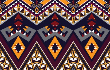 Etnik soyut arka plan. Kabilesel, folklorik nakış, yerli kumaşı. Aztek geometrik sanat süsü baskısı. Halı, duvar kağıdı, giysi, ambalaj, tekstil, doku, dekoratif için tasarım