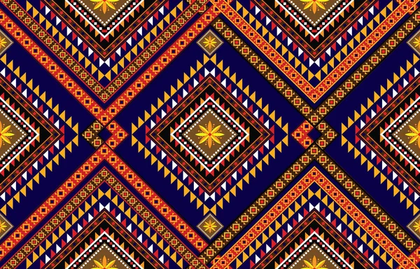 Fundo Abstrato Étnico Sem Emenda Tribal Bordado Popular Tecido Ikat —  Vetores de Stock