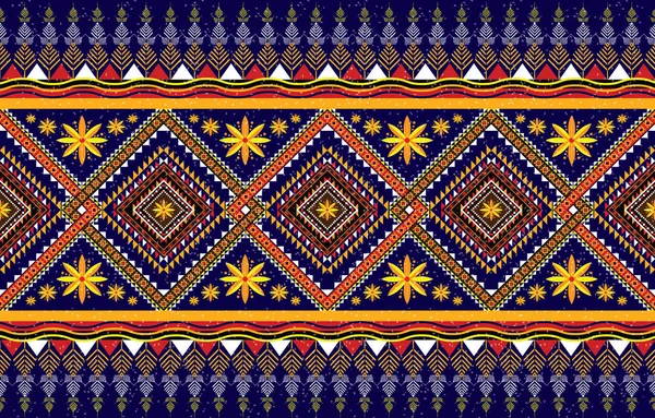 Fundo Abstrato Étnico Sem Emenda Tribal Bordado Popular Tecido Ikat —  Vetores de Stock