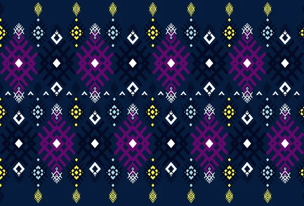 Formación Étnica Abstracta Sin Costuras Tribal Bordado Popular Tejido Ikat — Vector de stock