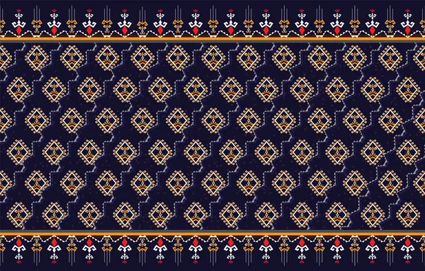 Fundo Abstrato Étnico Sem Emenda Tribal Bordado Popular Tecido Ikat —  Vetores de Stock