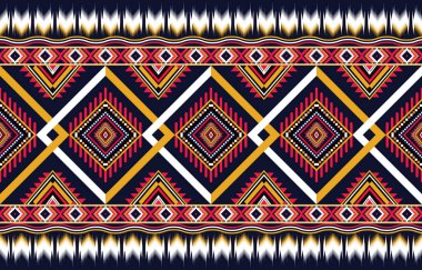 Geometrik etnik doğulu geleneksel tasarım arka plan, halı, duvar kağıdı, giysi, ambalaj, Batik, kumaş, Vektör illüstrasyon nakış tarzı.