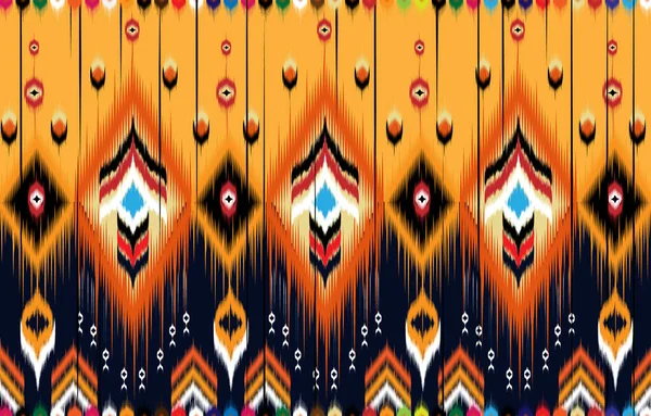 Adorno Folclórico Geométrico Ikat Textura Vectorial Étnica Tribal Patrón Rayas — Vector de stock