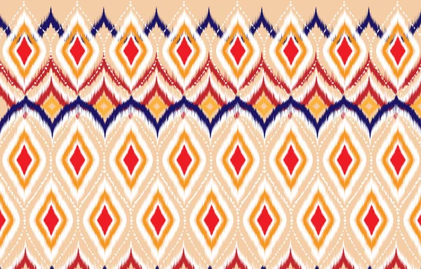 Ikat Geometrisk Folklore Prydnad Tribal Etnisk Vektor Struktur Sömlöst Randigt — Stock vektor