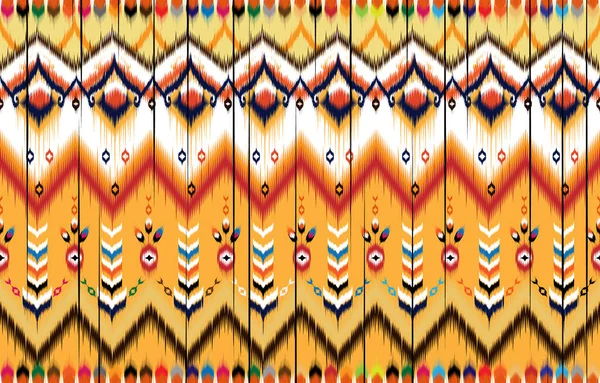 Ornamento Folcloristico Geometrico Ikat Struttura Vettoriale Etnica Tribale Modello Righe — Vettoriale Stock