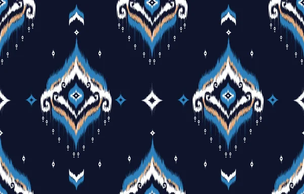 Adorno Folclórico Geométrico Ikat Textura Vectorial Étnica Tribal Patrón Rayas — Vector de stock