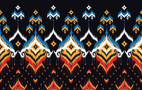 Ikat Geometric Folklore Ornament Tribal Ethnic Vector Texture Seamless Striped — Stock Vector