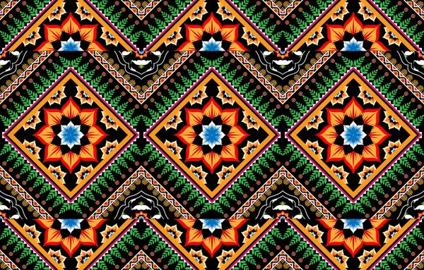 Adorno Vectorial Tribal Patrón Africano Sin Costuras Alfombra Étnica Con — Vector de stock