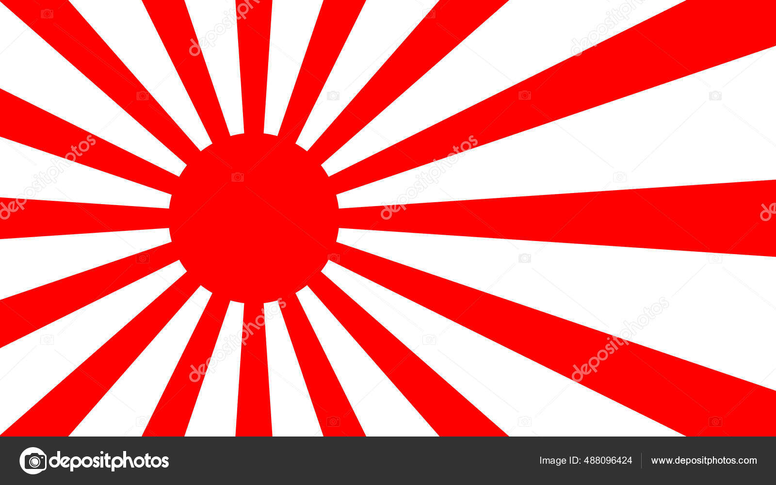 Rising Sun Flag Flag Japanese Stock Vector Image by © #488096424