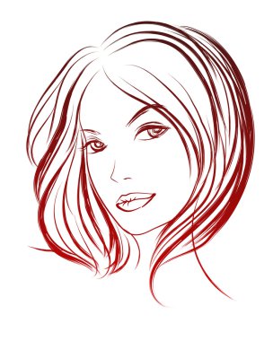 Vektör şık çizilmiş portresi