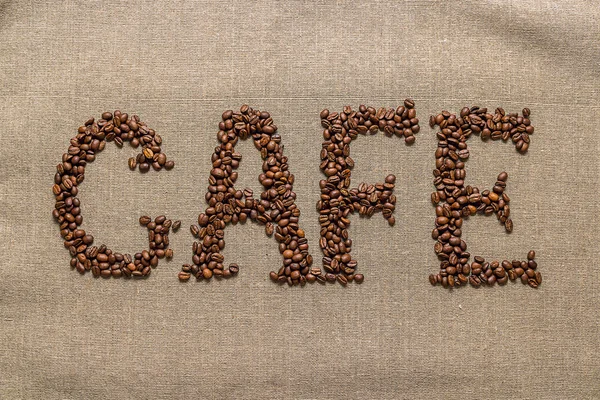 Word cafe of coffee beans