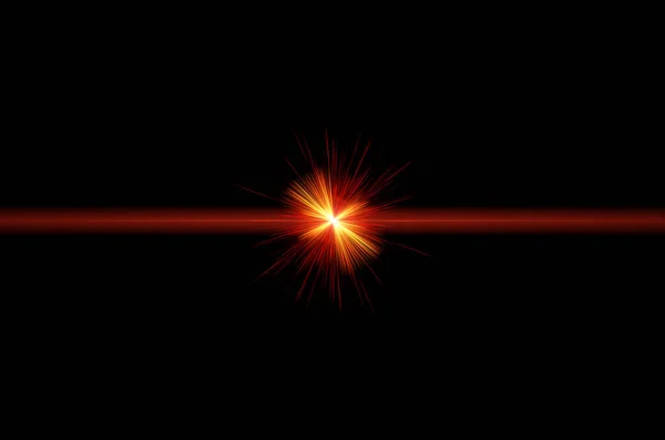 빛나는 태양은 위에서 디지털 플레어로 폭발했다 광선으로 — 스톡 사진