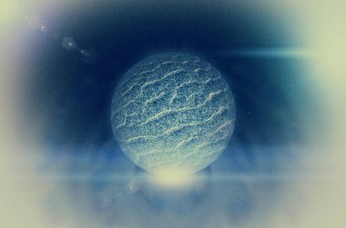 Gezegenlerin ve asteroitlerin 3 boyutlu çizimi. Gezegenler, parlayan yıldızlar ve asteroitler. Derin ve soğuk uzayda asteroitleri olan gezegenler. Soğuk gezegenli derin uzay çizimleri duvar kağıdı ve baskı için idealdir.