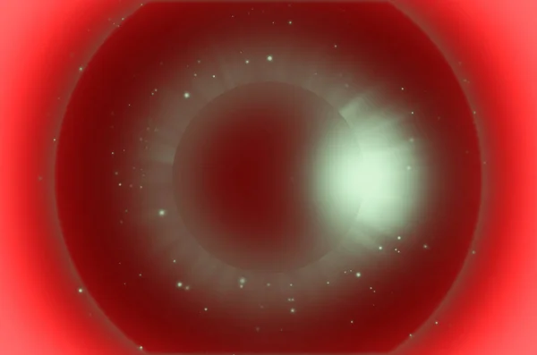 Ay, Güneş 'i güzel bir güneş tutulmasıyla kaplıyor. Uzayda güneş tutulmasının dijital illüstrasyonu. Ay 'ın Güneş' i kaplayan 3D çizimi.