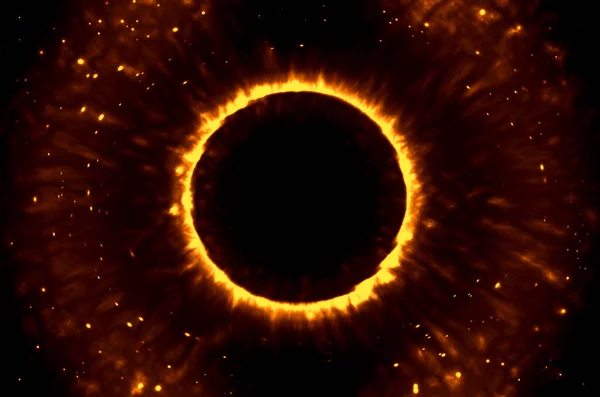 Kara Delik Dış Uzayda Yıldız Alanıyla Çevrili Kara Delik Sistemi — Stok fotoğraf
