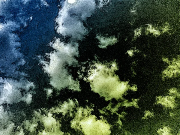 Himmel Und Wolken Mit Aquarelltechnik Abstraktes Aquarell Himmel Und Wolken — Stockfoto