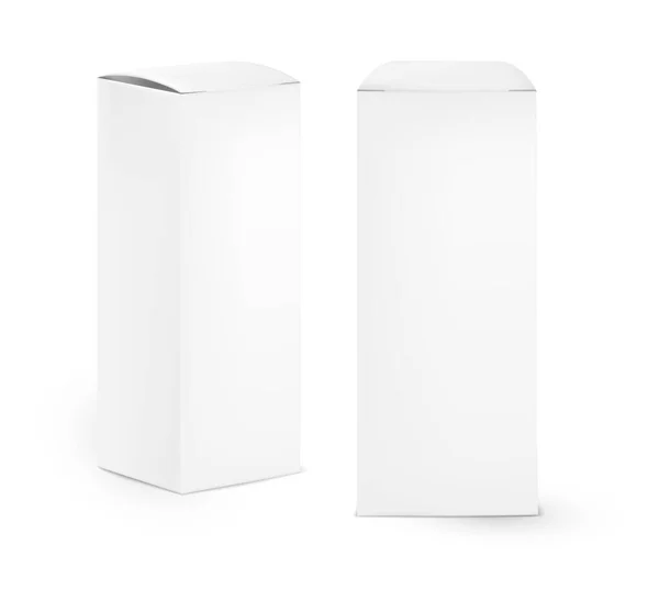 Rectangular 3d cajas de cosméticos en blanco maqueta. Alta detallada realista alta maqueta de embalaje cosmético. Vector De Stock