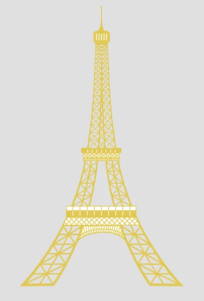 Złota Wieża Eiffla Paryż — Wektor stockowy