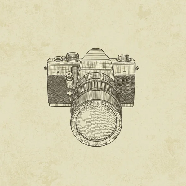 Retro camera, film camera — Stockvector