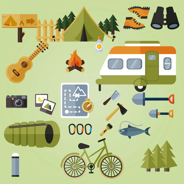 5,554 Camping elements Vector Images Depositphotos
