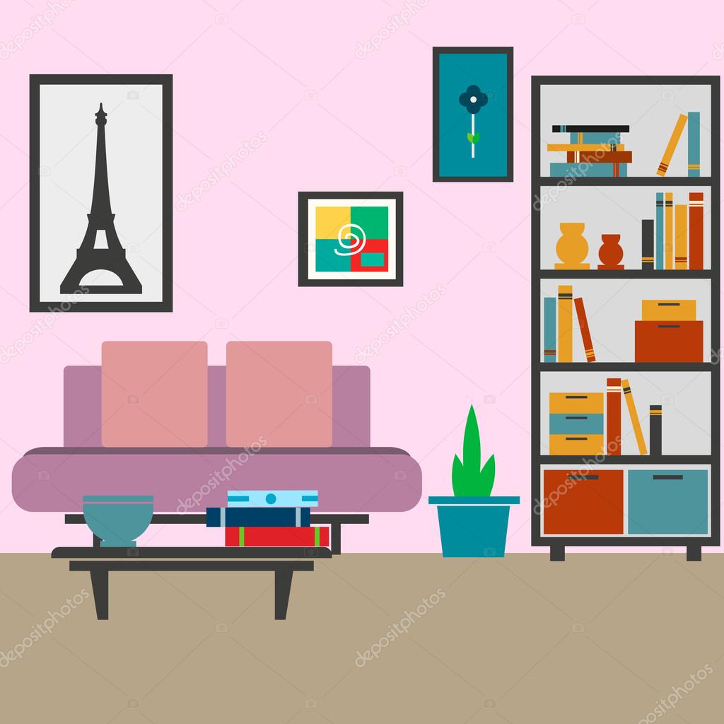 modern living room vector