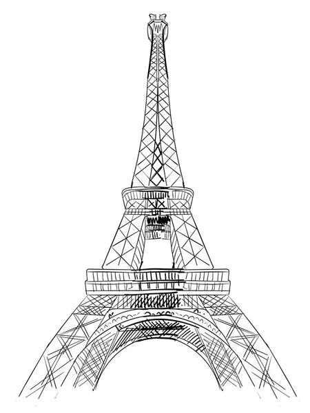 O vetor de esboço da Torre Eiffel —  Vetores de Stock