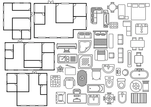 Plano de arquitetura em vista superior — Vetor de Stock