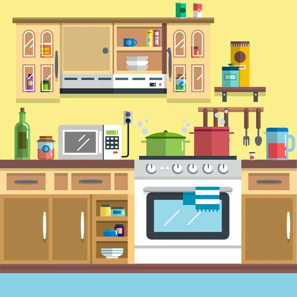 Keuken interieur vector — Stockvector