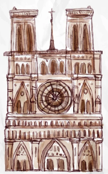 Notre Dame Parigi vettore — Vettoriale Stock