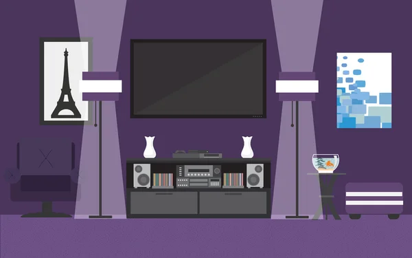紫色客厅 — 图库矢量图片